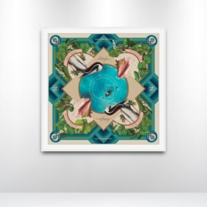 FRAMED OCEAN NOSTALGIA SILK FOULARD Scarf
