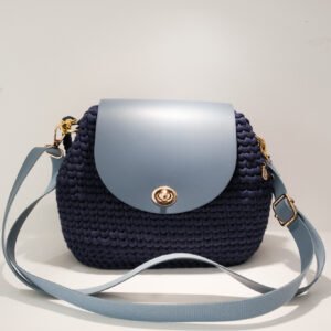 Gradient Blue Crocheted Handbag