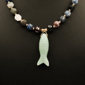 Gemstone Fish Necklace (MK NL-24)