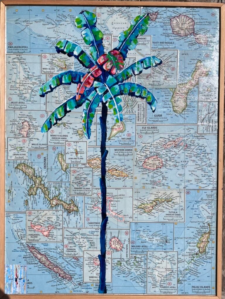 Banana Tree On Blue Maps