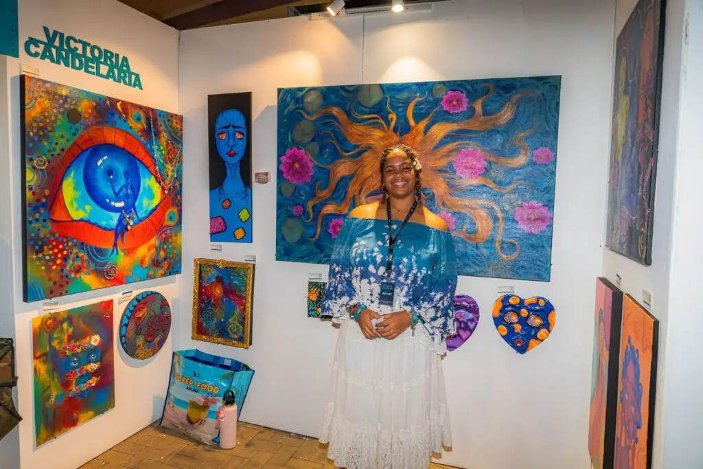 Artists and crafters at their booths